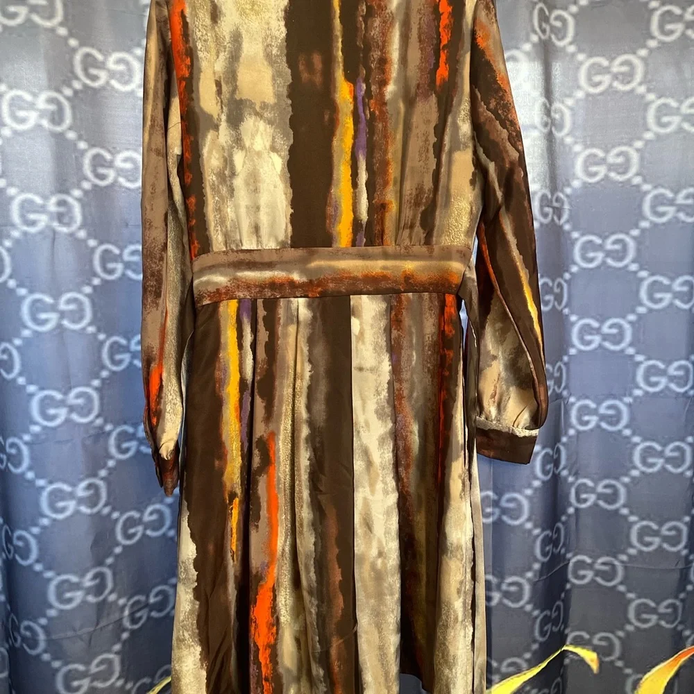 Vince Camuto Elegant Multicolor Women's faux wrap Dress size 8 pre owned V neck - Picture 6 of 13